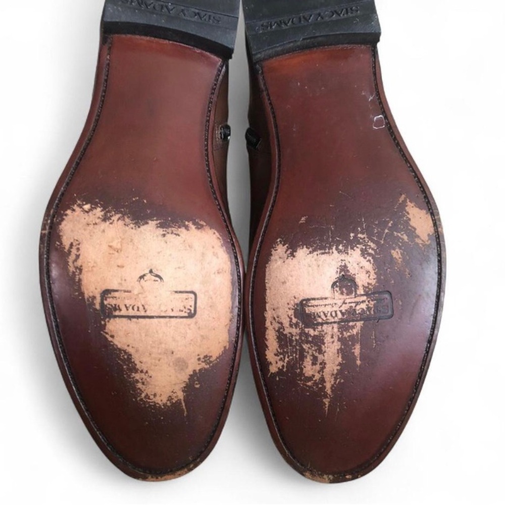 Stacy Adams Brown and Cream Leather Chelsea Boots - Picture 10 of 13